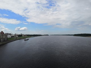 river and clouds
