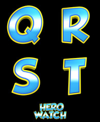 Hero Watch cartoon alphabet 3d illustration