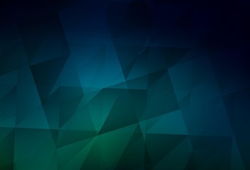 Dark Blue, Green vector polygon abstract layout.