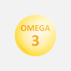 Omega 3 vitamin supplement vector icon image.