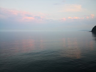 sunset over the sea at Teignmouth
