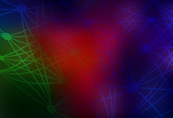 Dark Green, Red vector texture with artificial intelligence concept.