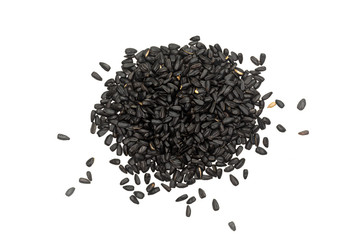 sunflower seeds top view isolated