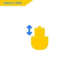 Finger gesture graphic icon.