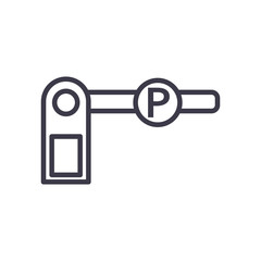 parking gate line style icon vector design