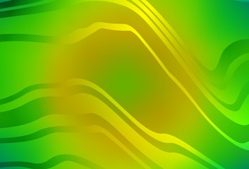 Light Green, Yellow vector background with wry lines.