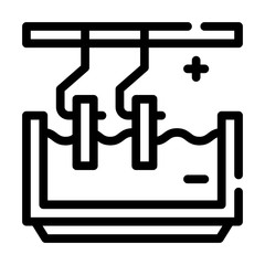 galvanic bath line icon vector isolated illustration
