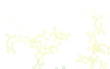 Light Green, Yellow vector backdrop with artificial intelligence data.