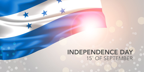 Honduras happy independence day vector banner, greeting card