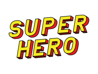 super hero lettering design, typography retro and comic theme Vector illustration