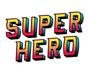 super hero lettering design, typography retro and comic theme Vector illustration