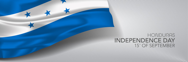 Honduras independence day vector banner, greeting card