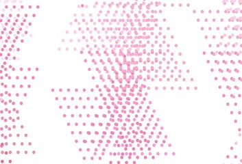 Light Pink, Yellow vector background with triangles, circles.