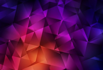 Dark Pink, Yellow vector gradient triangles pattern.