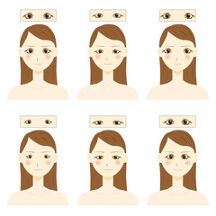 目の位置　女性