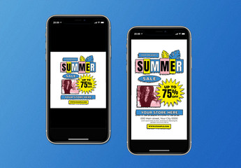 90S Summer Sale Social Media Layout