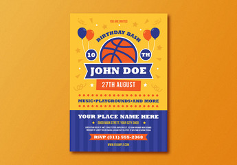 Basketball Birthday Party Flyer Layout
