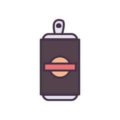 beer can line and fill style icon vector design