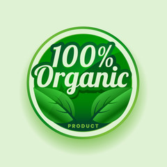 pur and organic green label sticker design