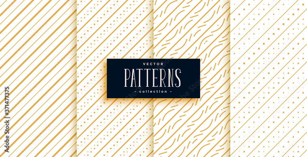 Sticker golden diagonal lines classic pattern set