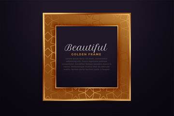 beautiful golden square frame background design