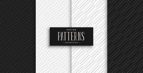 black and white classic lines pattern set