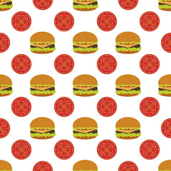 Vector Pattern Burger Takeaway Fast Food Lunch