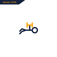 Gymnastic graphic icon.