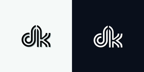 Modern Abstract Initial letter DK logo. This icon incorporate with two abstract typeface in the creative way.It will be suitable for which company or brand name start those initial. - obrazy, fototapety, plakaty