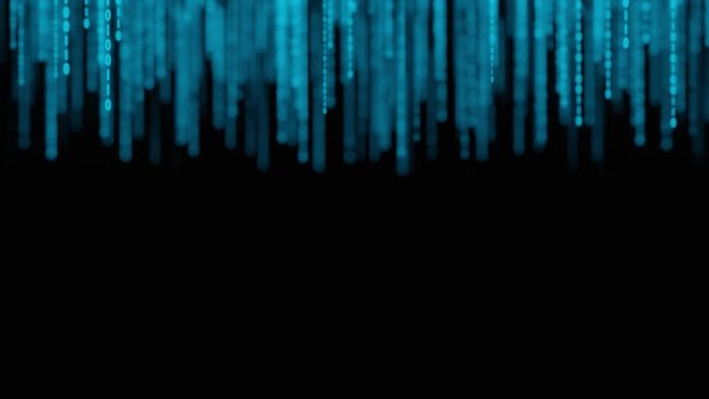 Stream of binary matrix code numbers on the screen 3d rendering