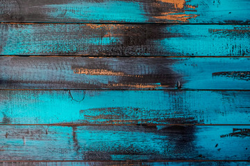 Fototapeta na wymiar blue old plank wooden background