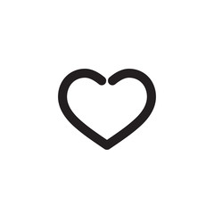 Fototapeta na wymiar Vector line heart icon. Flat illustration of line heart isolated on white background. Icon vector illustration sign symbol.