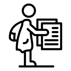 Woman money allowance icon. Outline woman money allowance vector icon for web design isolated on white background