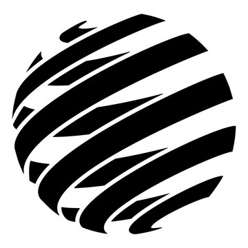 Spiral Ribbon Sphere Isolated Vector Illustration