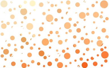 Light Orange vector banner set of circles, spheres. Donuts Background. Creative Design Templates. Technology halftone illustration.
