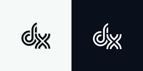 Modern Abstract Initial letter DX logo. This icon incorporate with two abstract typeface in the creative way.It will be suitable for which company or brand name start those initial.