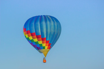 Light Blue Hot Air Balloon with Multi Colored Squares