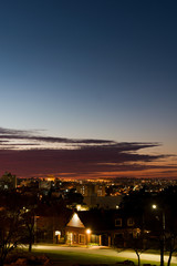 sunset over the city