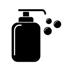 Disinfection and Hand Sanitizer black Icon Vector Design on White Background.