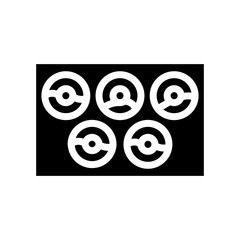 donuts on plate glyph icon vector illustration