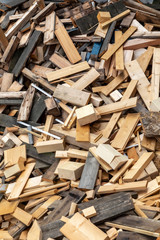 pile of timber in woodworking industry