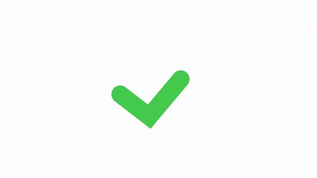 Animation in motion graphics of a check mark symbol. Symbolizing right. Motion Graphics.