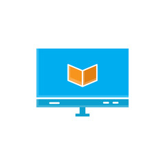 Online education flat icon. Design template vector