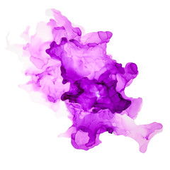 Purple and pink shades watercolor background, wet liquid