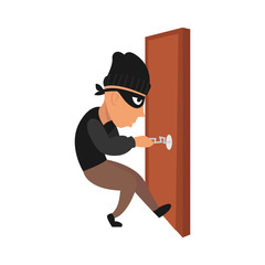 Thief when stealing mascot design illustration pose