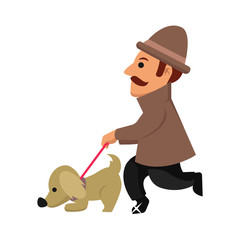 Detective mascot design illustration pose