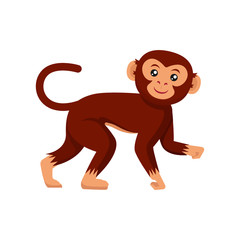 cute monkey animal design mascot illustration vector