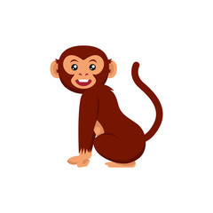 cute monkey animal design mascot illustration vector