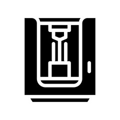 sandblasting chamber glyph icon vector isolated illustration