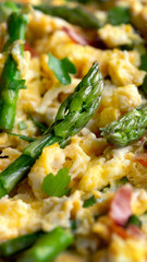 Scrambled eggs with asparagus